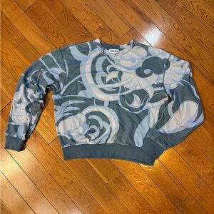 KENZO X Kansai Yamamoto Blue Graphic Crewneck Sweater - Size M